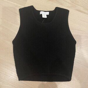 NEW NWT House of Harlow 1960 Black Ribbed Knit Stretch Tank Top XS
